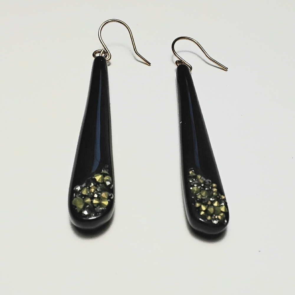 Kenneth Cole Black Teardrop Earrings